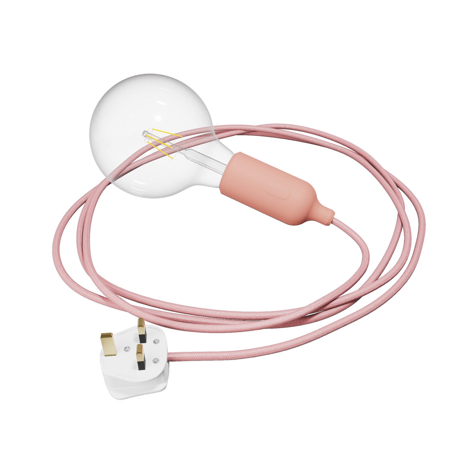Snake Lampada in silicone con interruttore e spina UK - Salmone