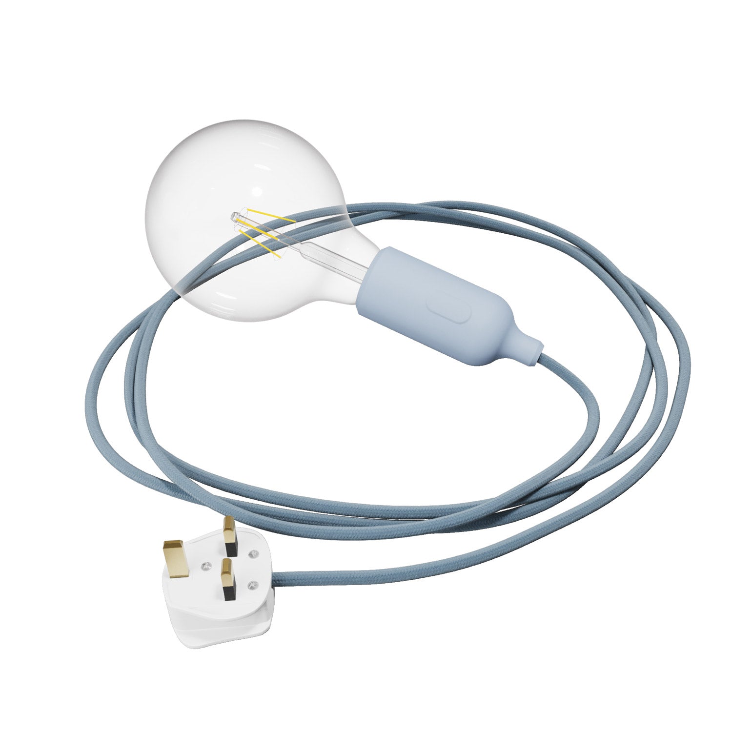 Snake Lampada in silicone con interruttore e spina UK - Blu carta da zucchero