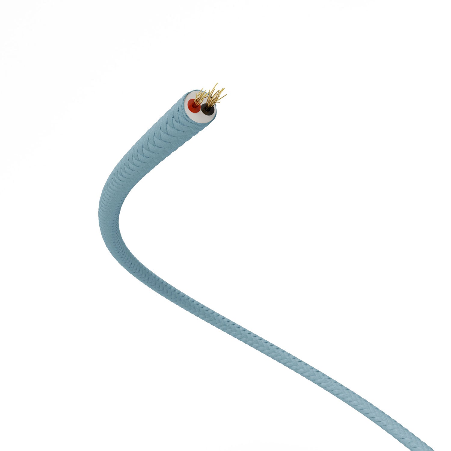Cavo elettrico Extra Low Voltage rivestito in tessuto effetto seta Azzurro RM17