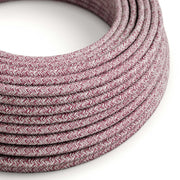 Corda elettrica in tessuto Tweed Burgundy glitterato - L'Originale Creative Cables, per impianti a vista e lampade - RS83