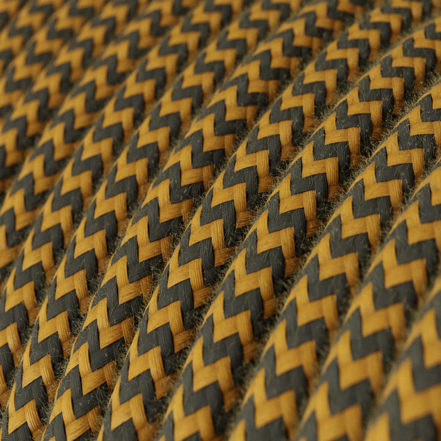Snake Zig-Zag per paralume - Lampada plug-in con cavo in tessuto effetto Zig-Zag RZ27 e spina UK