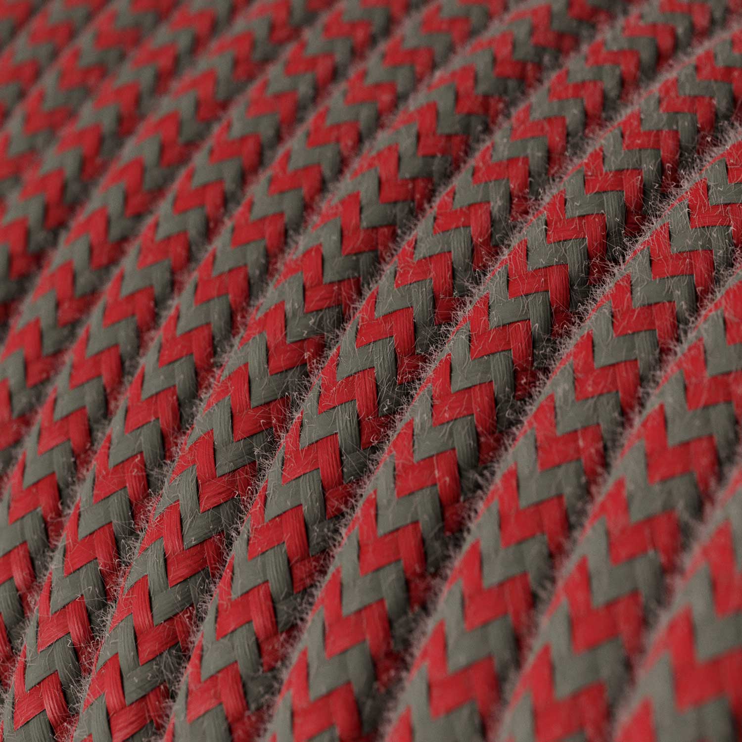 Snake Zig-Zag per paralume - Lampada plug-in con cavo in tessuto effetto Zig-Zag RZ28 e spina UK