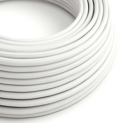 UV-beständiges rundes Textilkabel für den Außenbereich, ummantelt mit Stoff Weiß SM01 - kompatibel mit Eiva Outdoor IP65