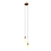 Lampada a sospensione multipla a 2 cadute con finiture in metallo - Bronzo satinato