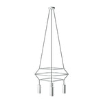 Lampadario 3 Cage a 4 cadute Tub-E14 - Titanio satinato