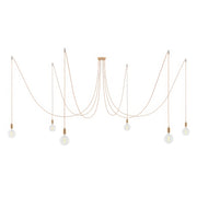 Spider - Lampada a sospensione multipla a 6 cadute con finiture in metallo - Rame