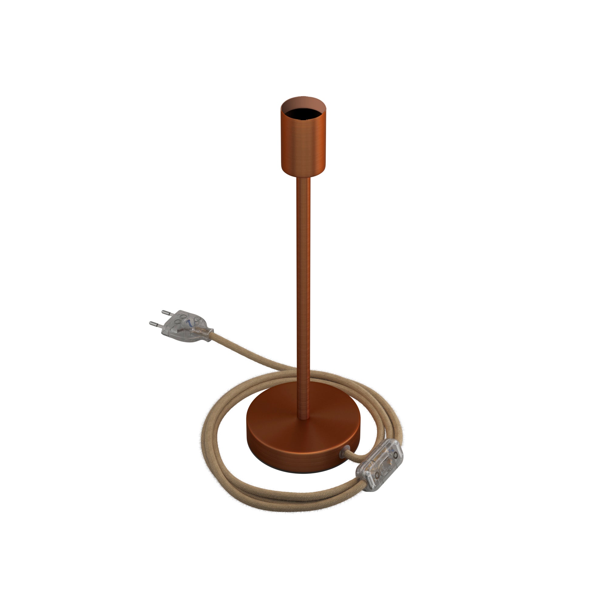 Alzaluce - Lampada da tavolo in metallo - Rame satinato 30 cm