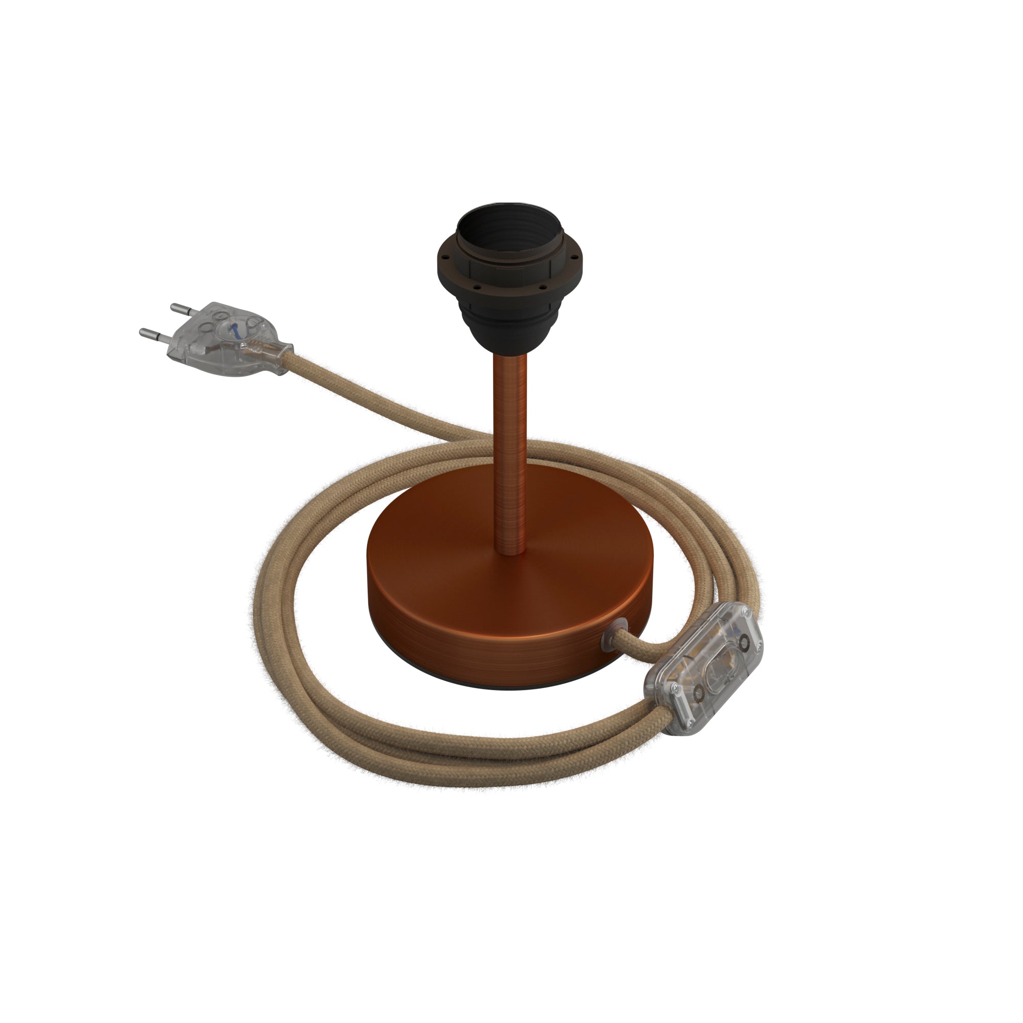 Alzaluce per paralume - Lampada da tavolo in metallo - Rame satinato 10 cm