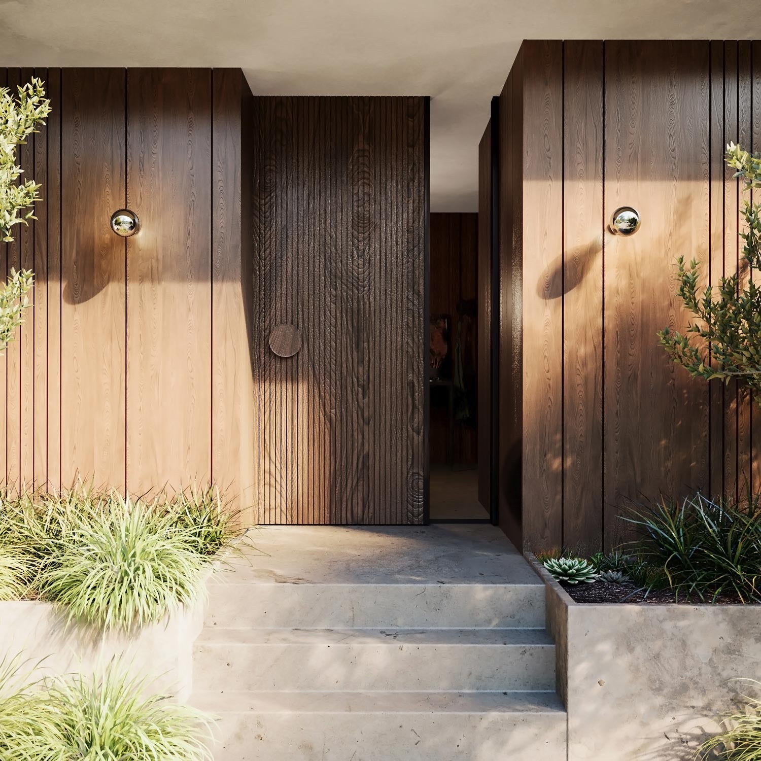 Applique Nera con lampadina a vista mezza sfera argento - Waterproof IP44 - IO - Creative Cables