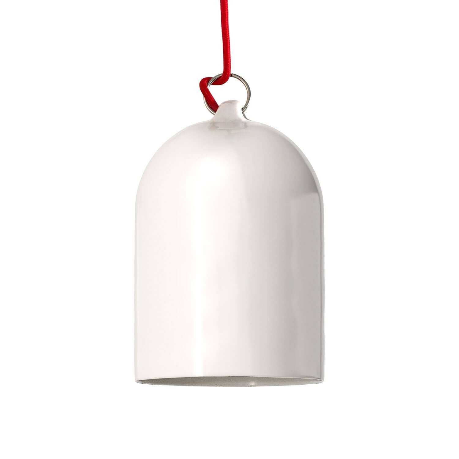 Campana Mini, paralume XS in ceramica per sospensione - Made in Italy - Bianco lucido