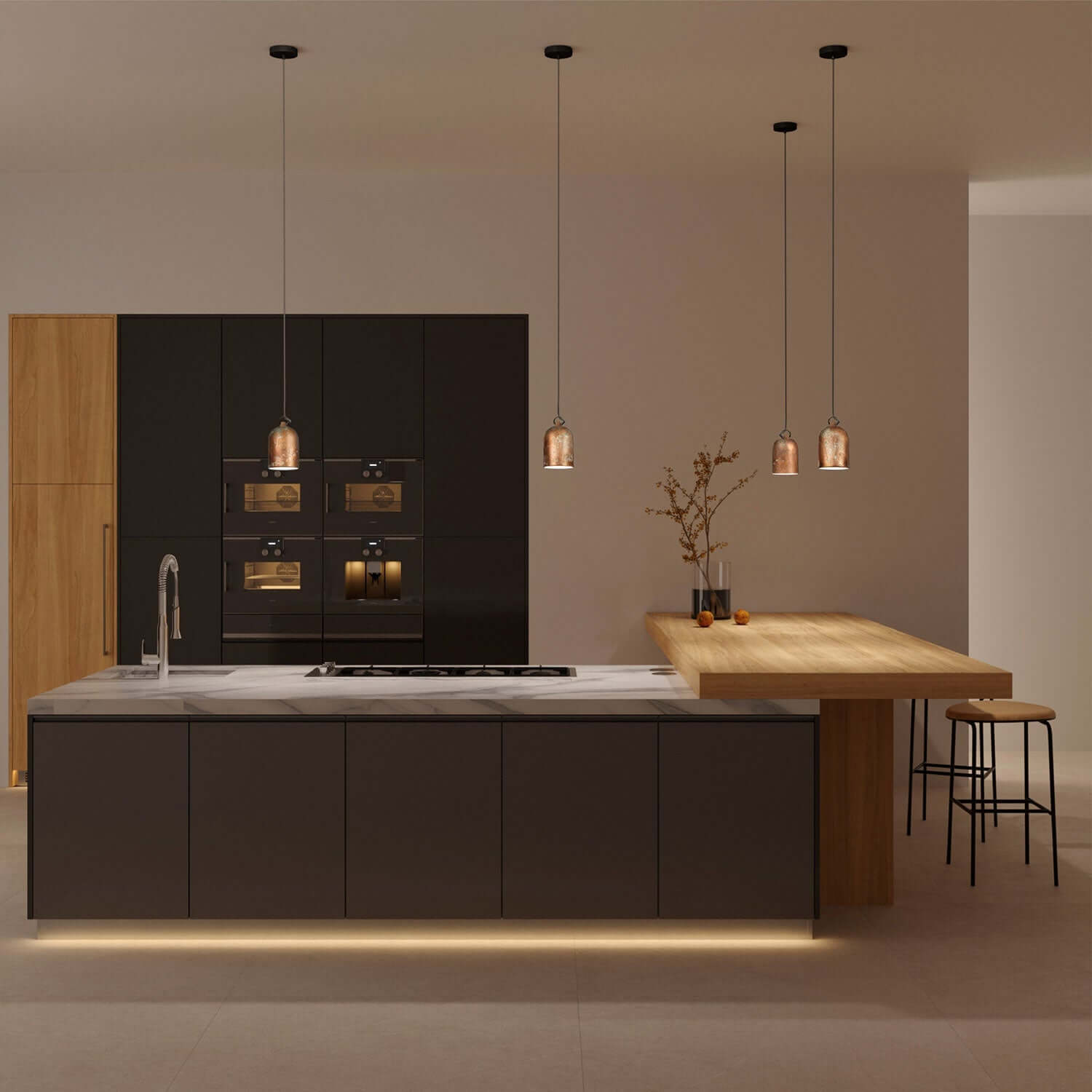 Campana Mini, paralume XS in ceramica per sospensione - Made in Italy - Effetto verde rame