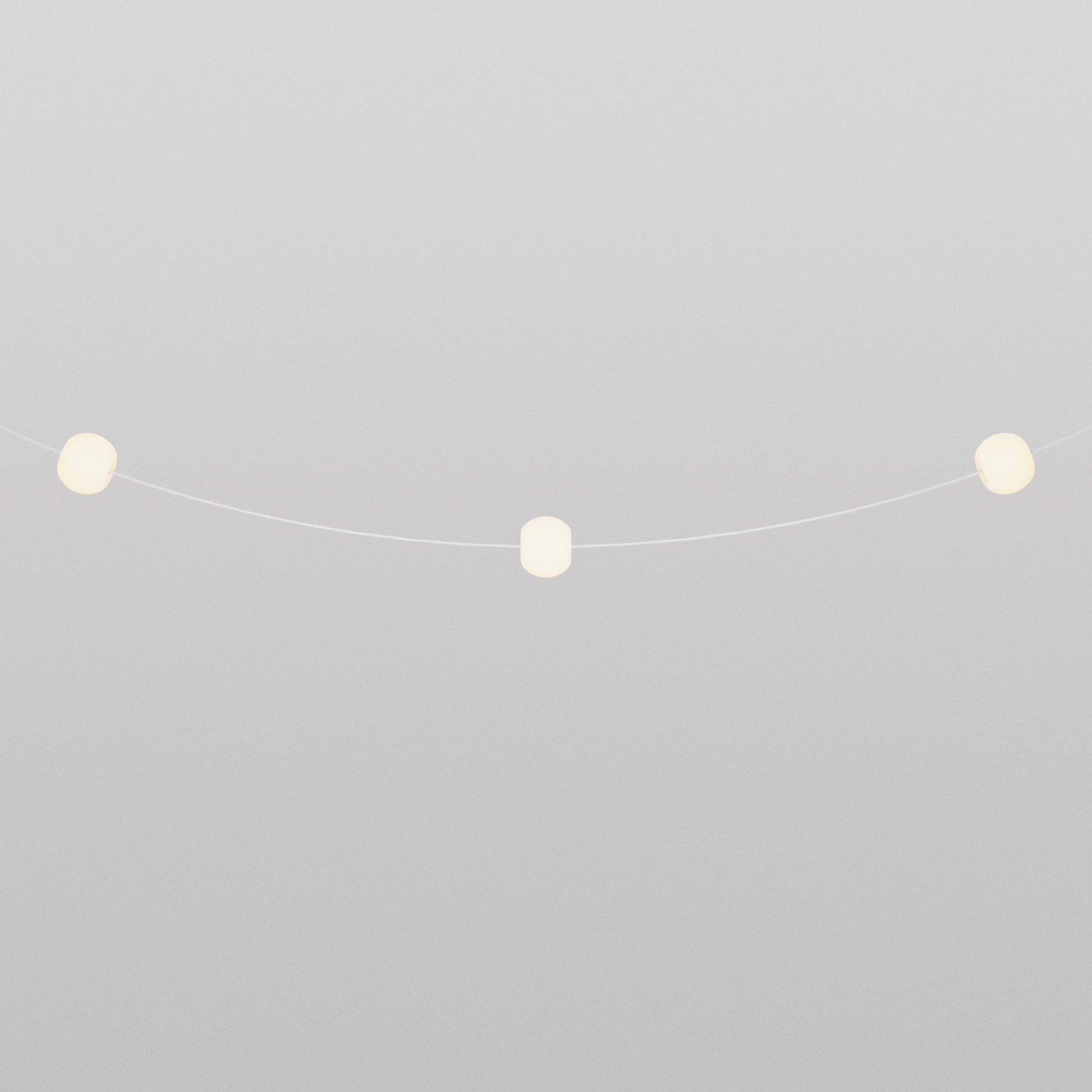 Catena luminosa 3 punti luce da esterno IP67 Bianco Sabbia - Marina3 Cherry 140 cm