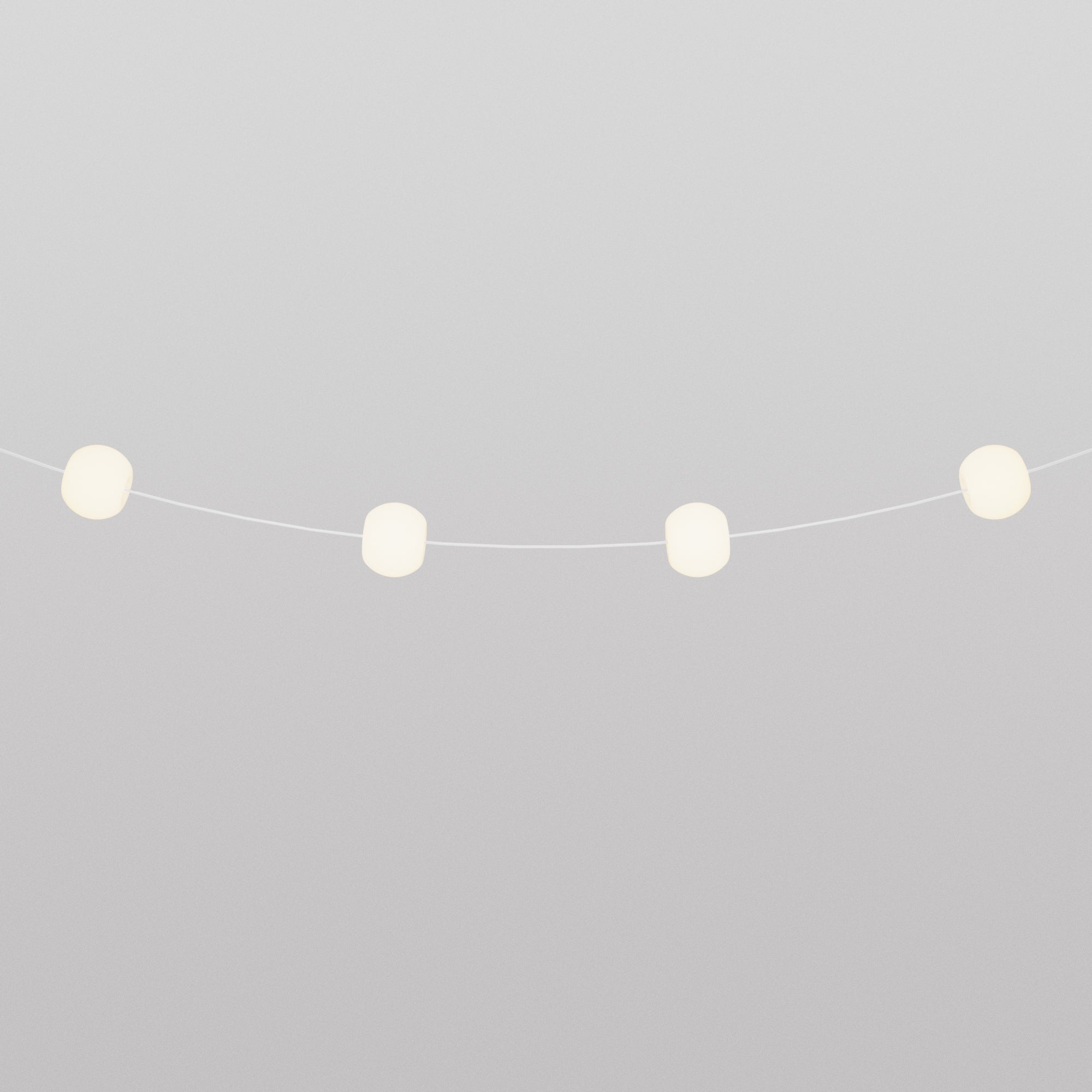 Catena luminosa 4 punti luce da esterno IP67 Bianco Sabbia - Marina4 Cherry 70 cm