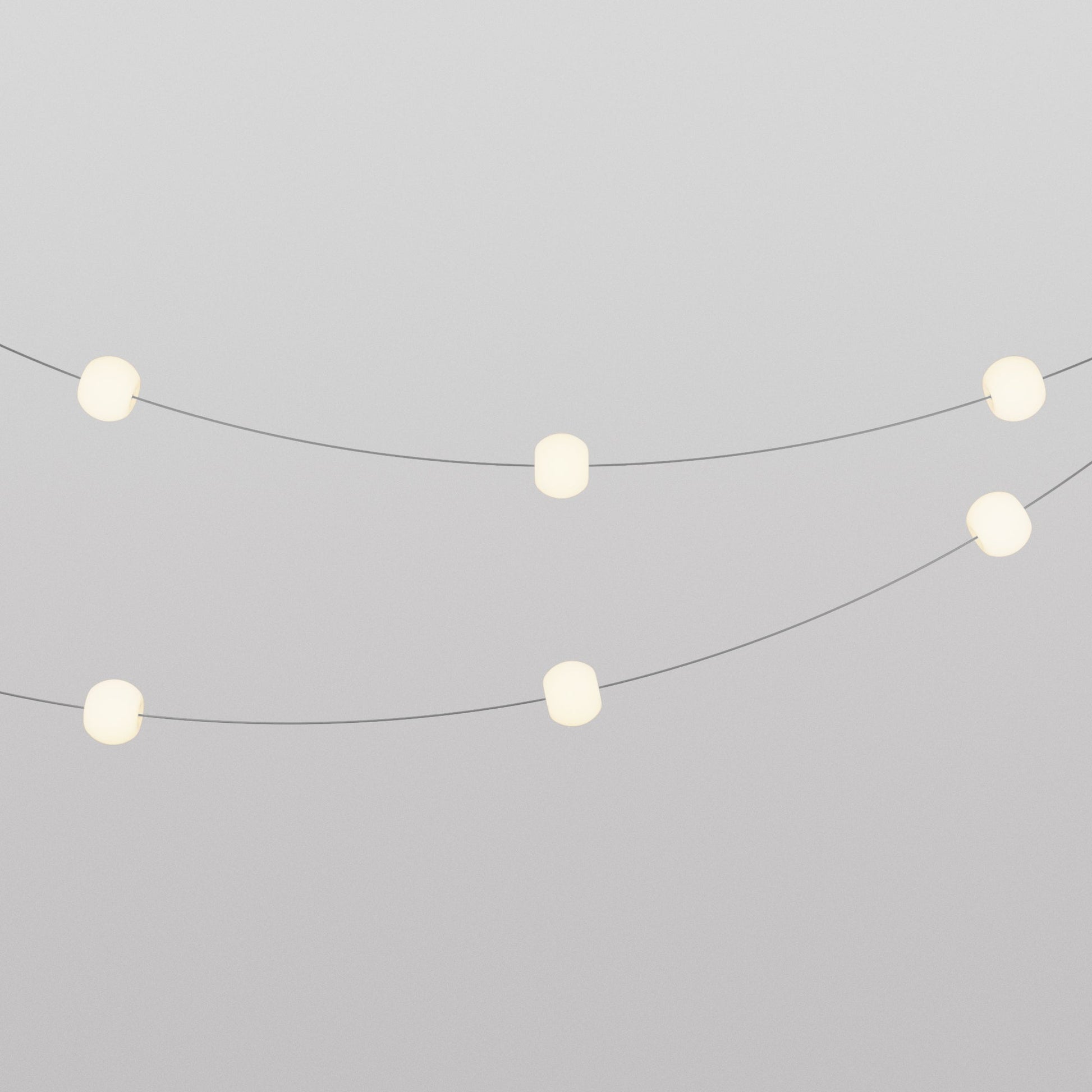 Catena luminosa 6 punti luce da esterno IP67 Grigio - Marina6 Cherry 140 cm
