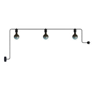 Catenaria Modulair da esterno IP65 con 3 luci e rosone - Nero