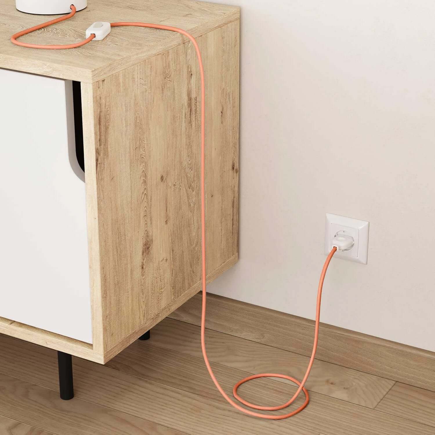 Cavo elettrico rivestito in tessuto color pesca - L'Originale Creative Cables, per lampade moderne e colorate - RM23