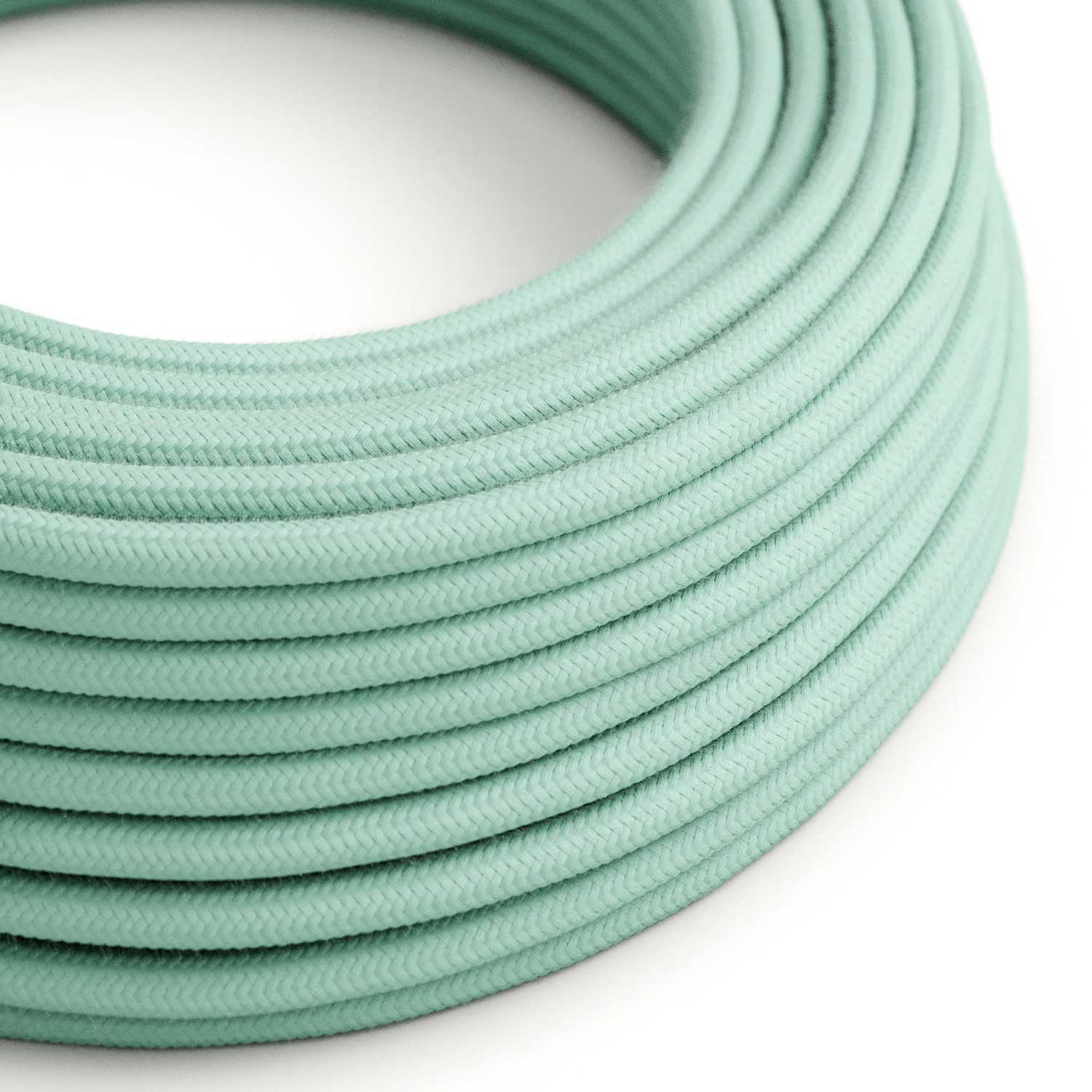 Cavo tessile per illuminazione in cotone Latte Menta - L'Originale Creative Cables, per lampade uniche - RC34