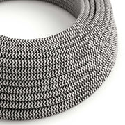 Cloth Covered Wire - Black & White Chevron RZ04 - UL Listed