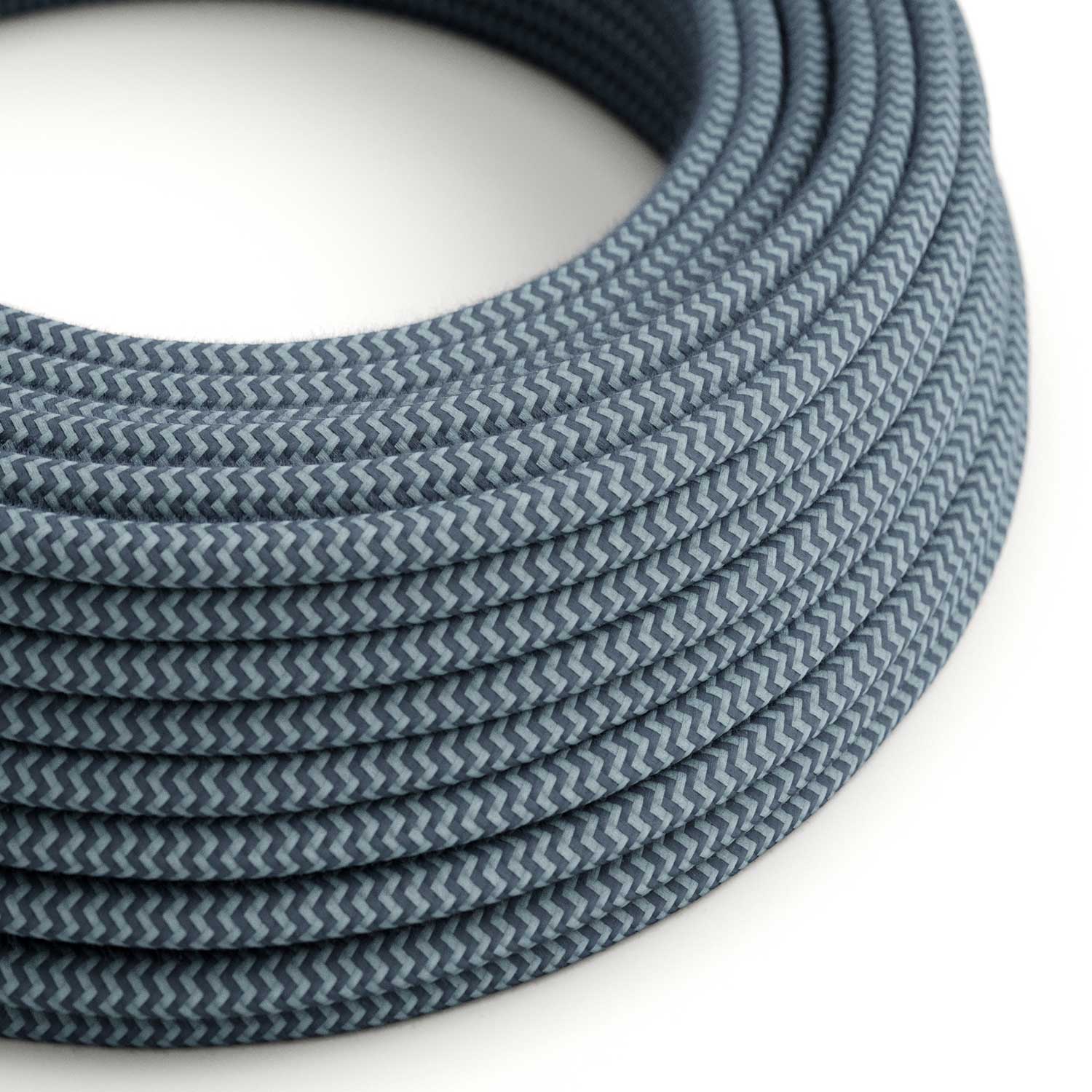 Cloth Covered Wire - Blue Cotton Chevron RZ25 - UL Listed