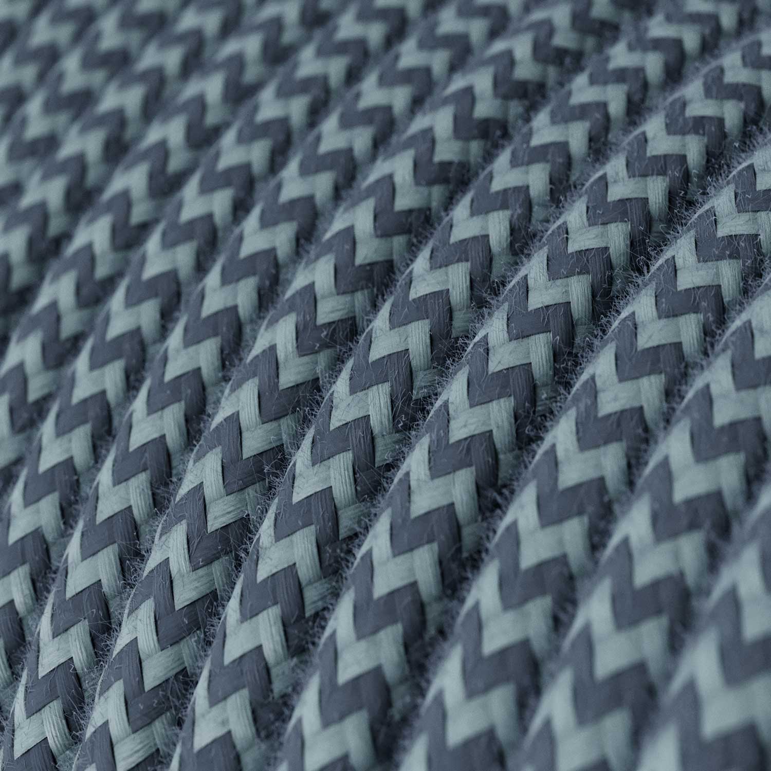 Cloth Covered Wire - Blue Cotton Chevron RZ25 - UL Listed
