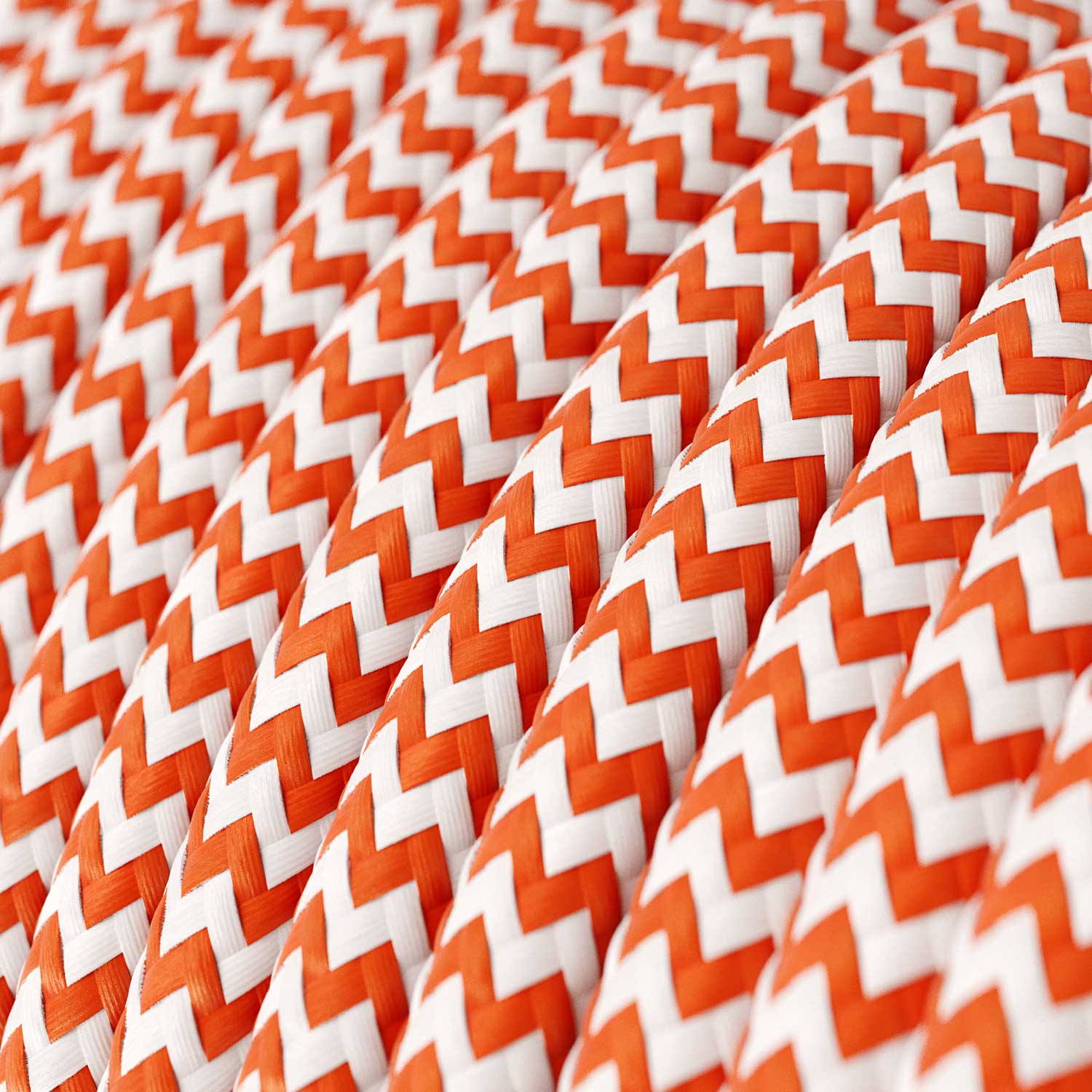Cloth Covered Wire - Orange & White Chevron RZ15 - UL Listed