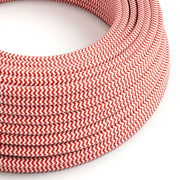 Cloth Covered Wire - Red & White Chevron RZ09 - UL Listed