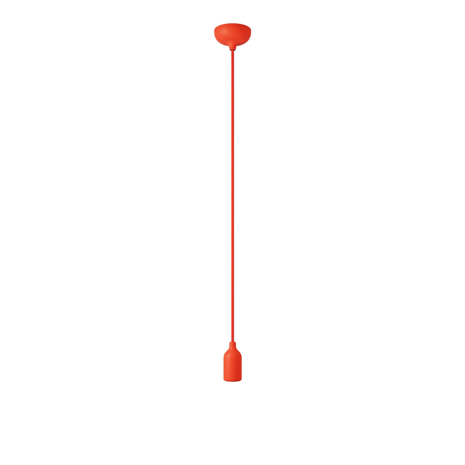 Colourful silicone suspension lamp with fabric cable - Orange