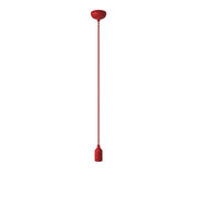 Colourful silicone suspension lamp with fabric cable - Red