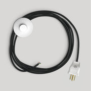 Cordset for lamp with black cable 10 ft Bianco