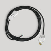 Cordset for lamp with black cable 6 ft Bianco
