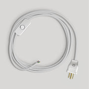 Cordset for lamp with white cotton cable 6 ft Bianco