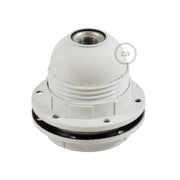 Double Ferrule Bakelite Phenolic E26 light bulb socket - White