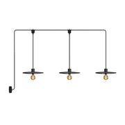 E-Snake EIVA Outdoor lamp for wet locations with 3 lights with canopy and lampshades - Black