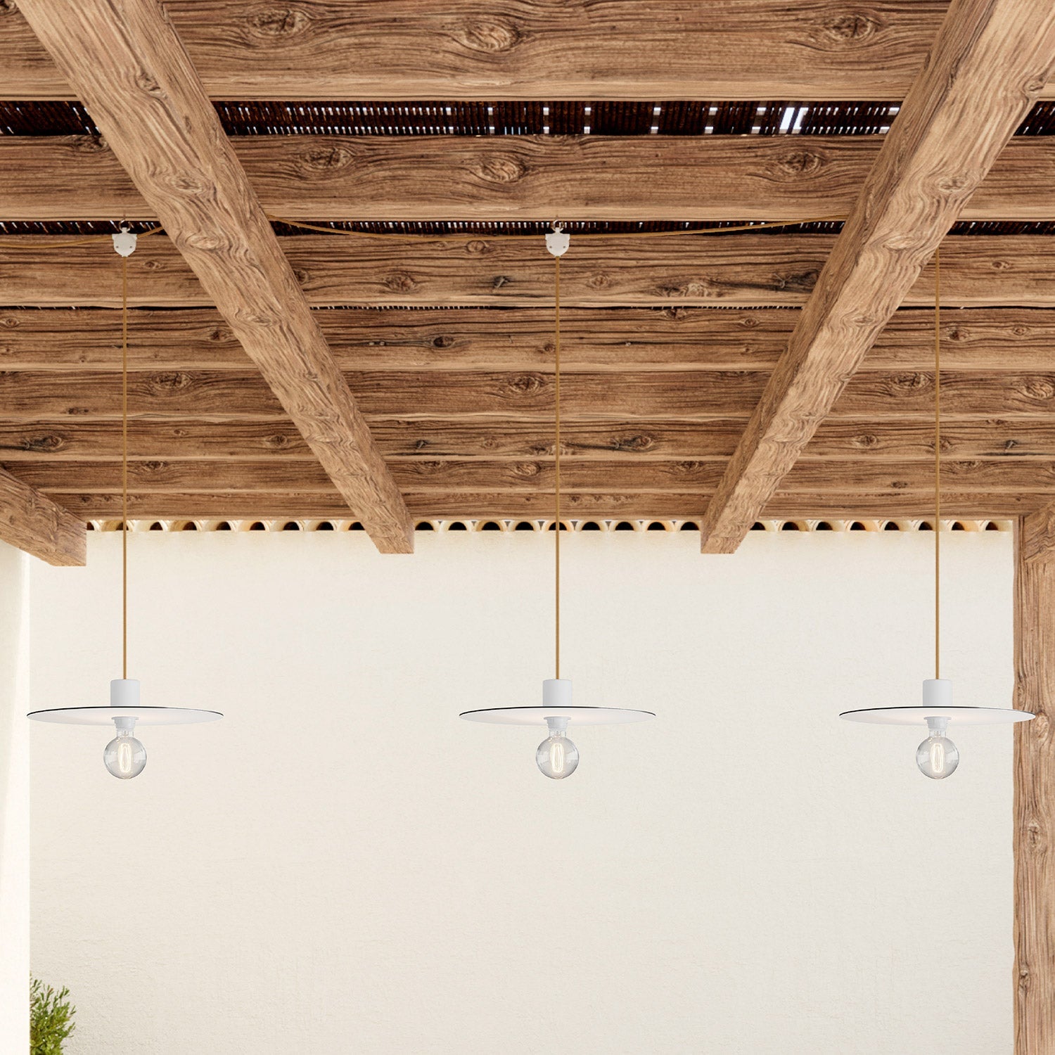 E-Snake Modulair Lampada da esterno IP65 portatile a 3 luci con paralumi - Bianco