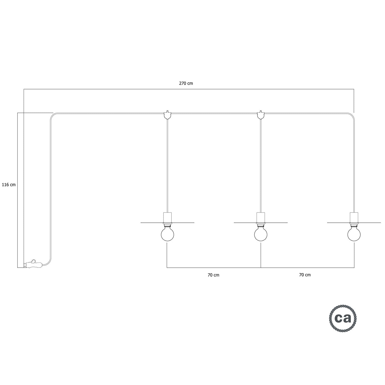E-Snake Modulair Lampada da esterno IP65 portatile a 3 luci con paralumi - Bianco