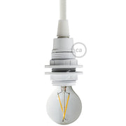 E12 UL Painted Double Ferrule Phenolic Bakelite Light Socket - White