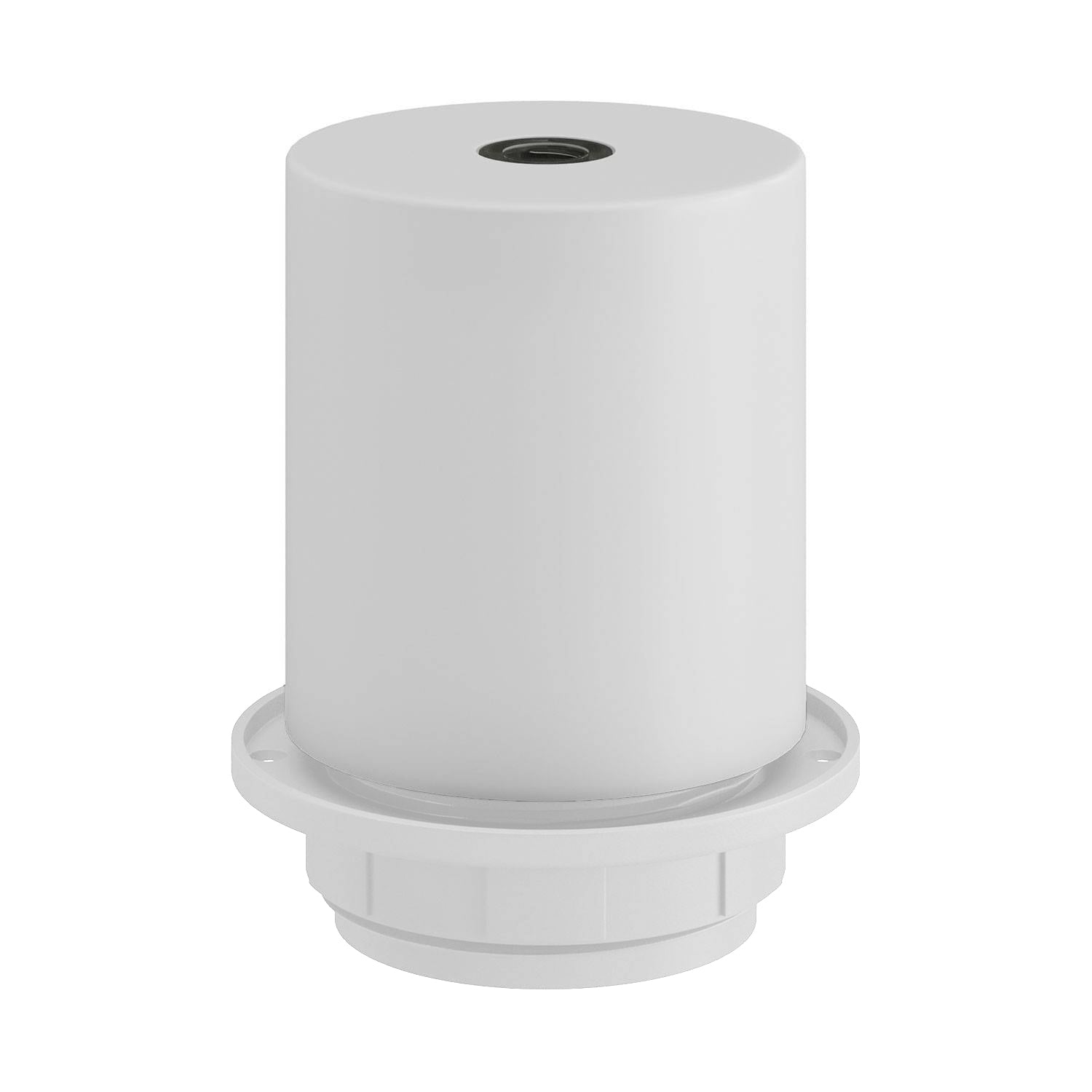 E26 semi-threaded metal socket kit with concealed cable clamp - Matt white
