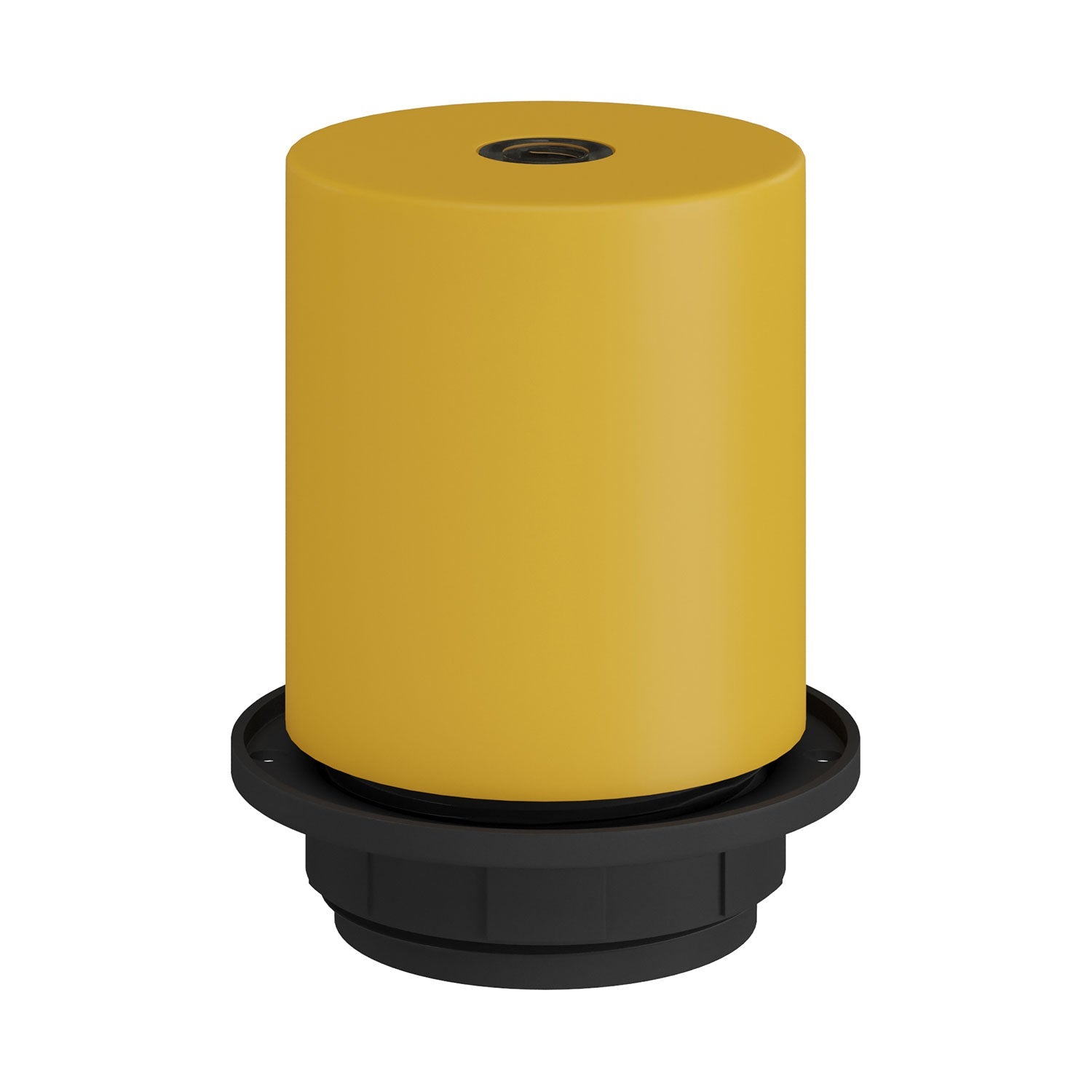 E26 semi-threaded metal socket kit with concealed cable clamp - Mustard yellow