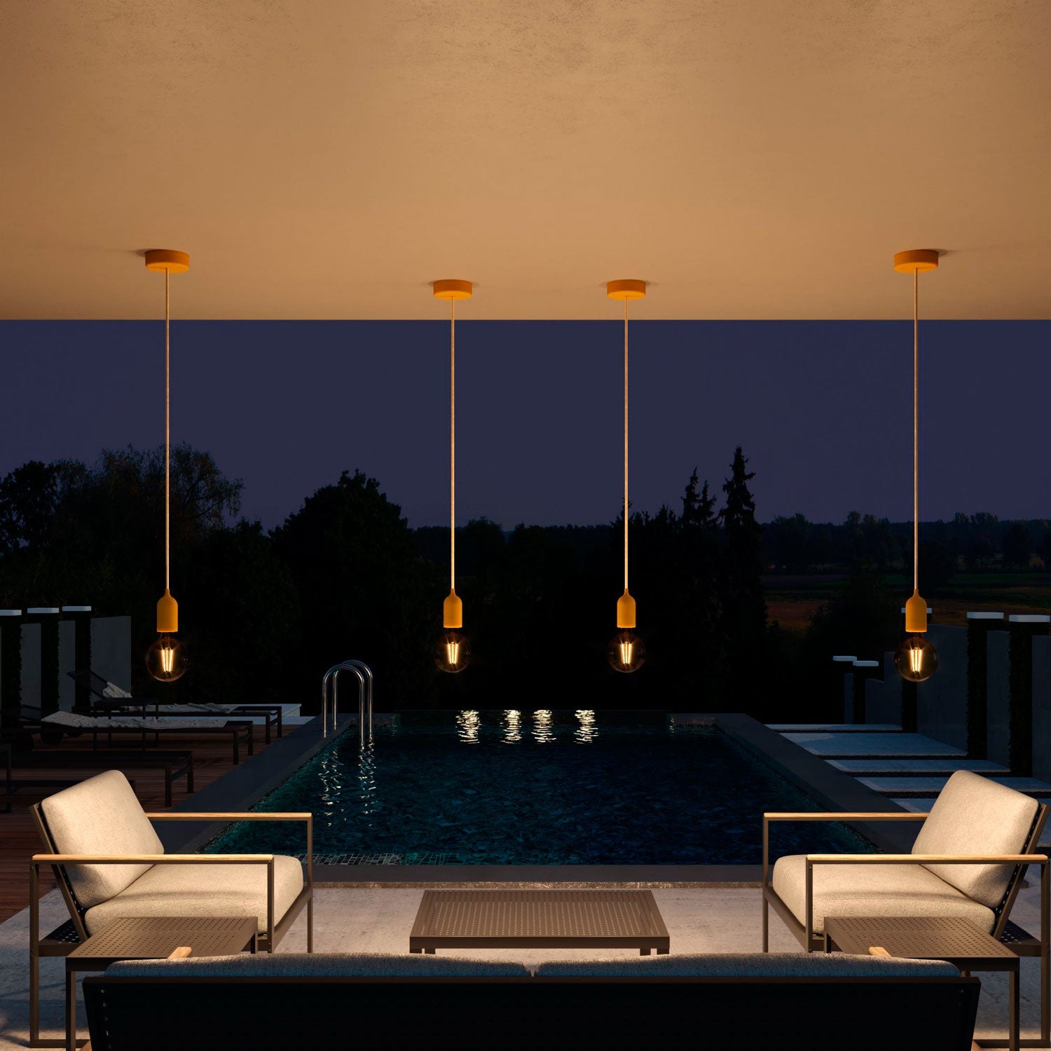 EIVA Kit Rosone in Silicone Soft Touch per Esterno IP65 - Sistema Modulair - Mostarda - Creative Cables