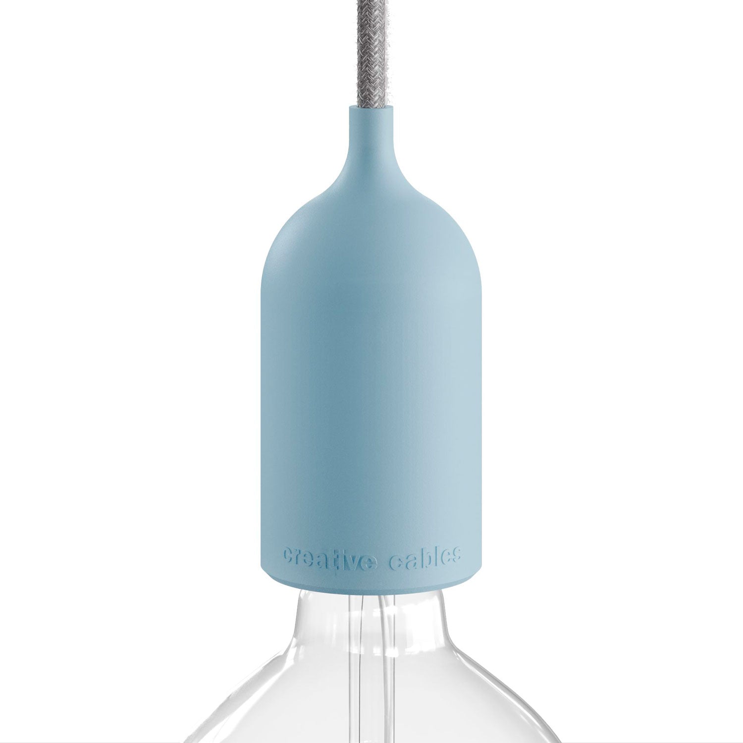 EIVA PASTEL Kit Portalampada IP65 per Esterno in Silicone E27 - Sistema Modulair - Blu carta da zucchero - Creative Cables