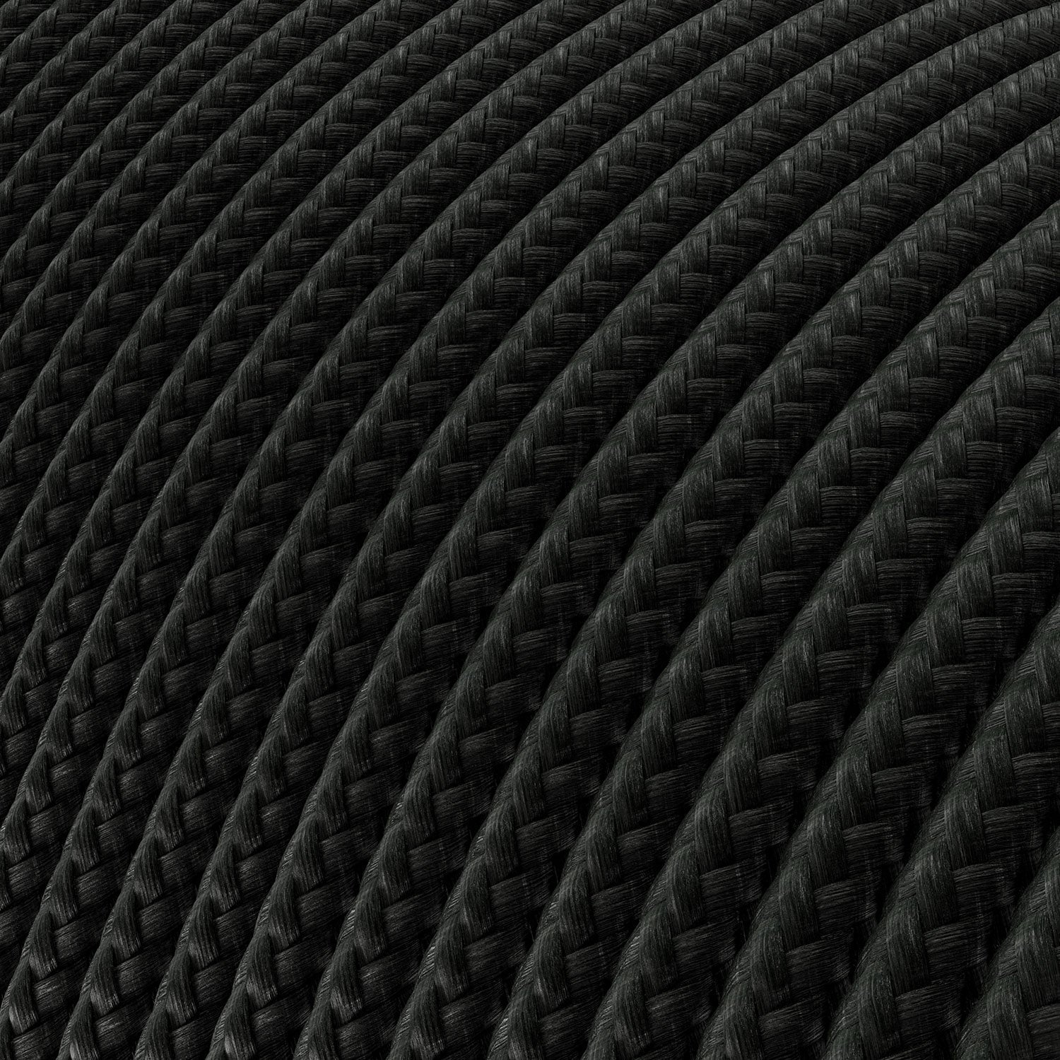 Extra Low Voltage power cable coated in silk effect fabric Black RM04