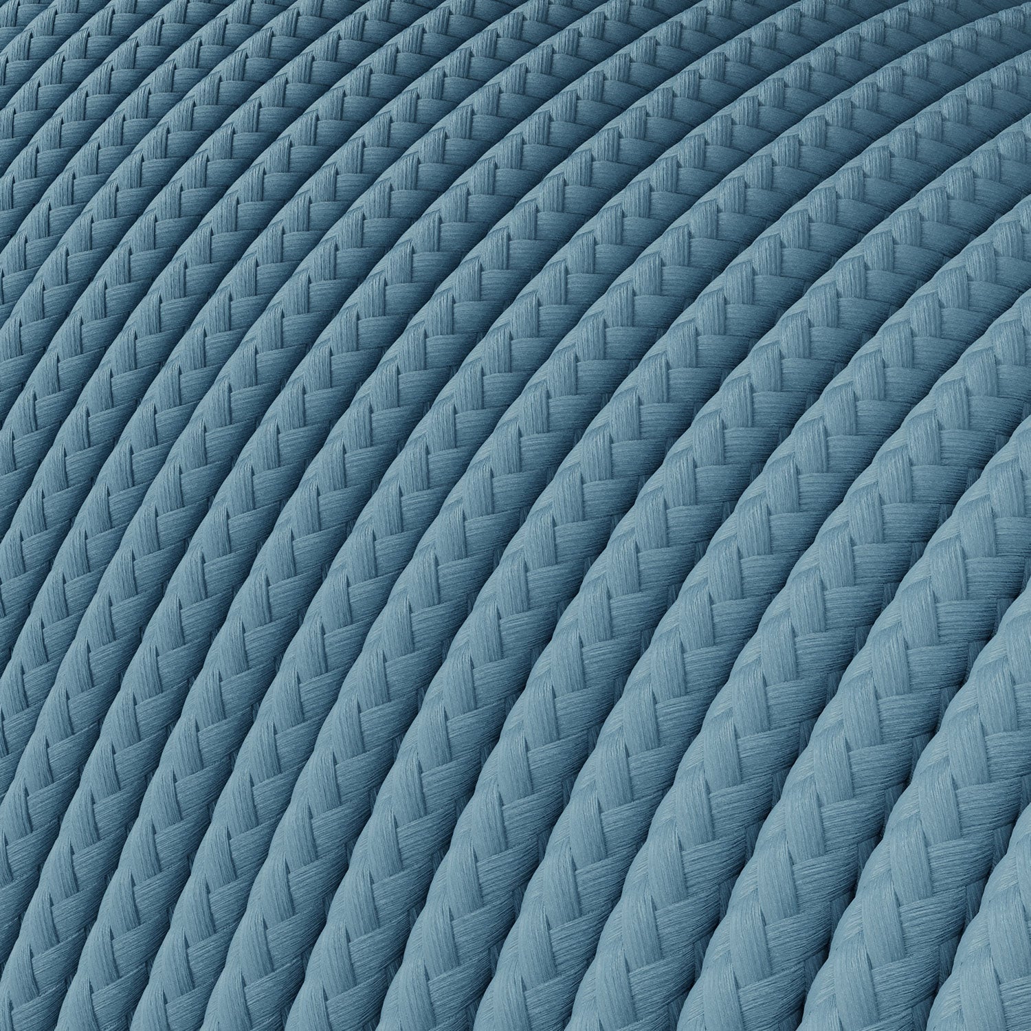 Extra Low Voltage power cable coated in silk effect fabric Light Blue RM17