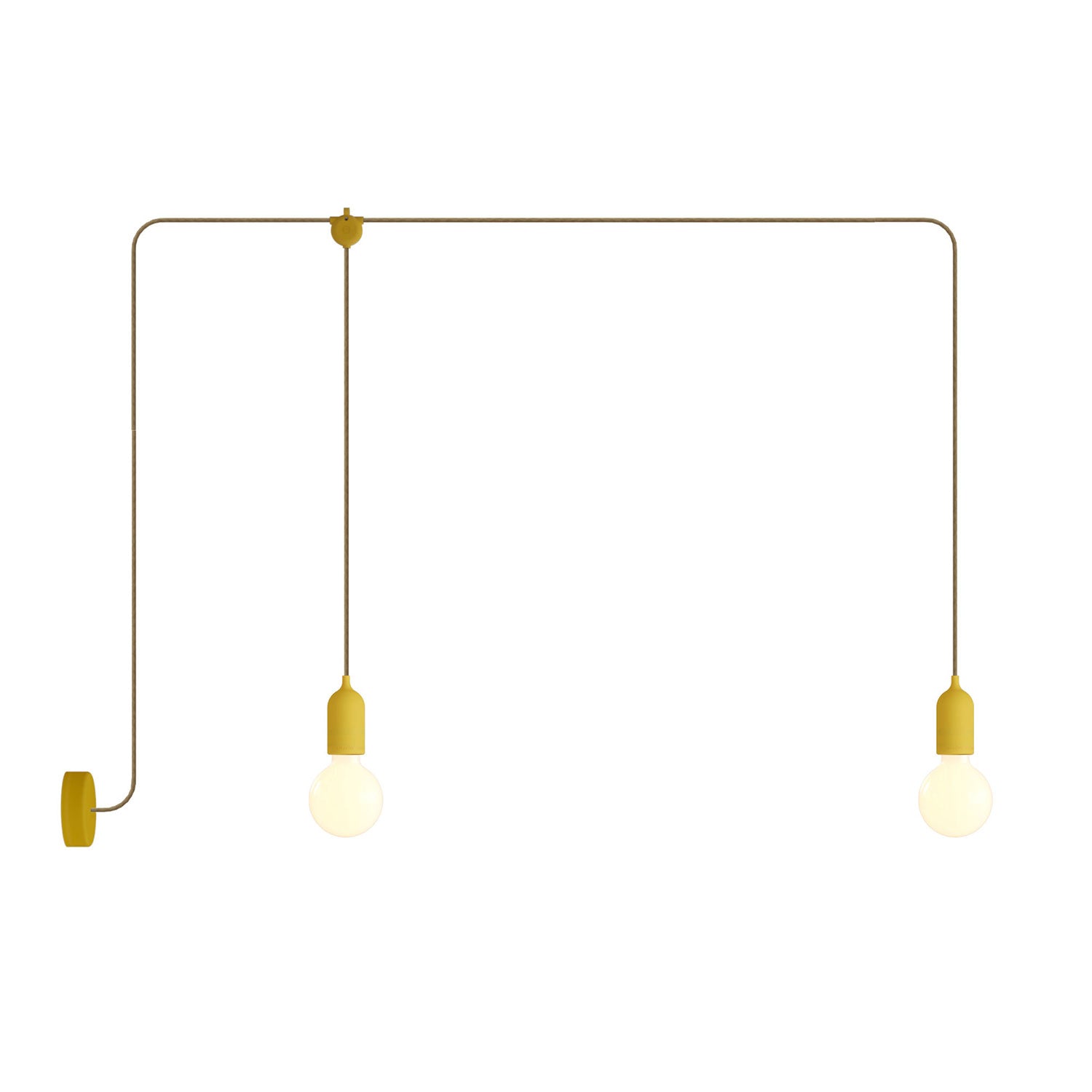 F - Snake Modulair Lampada da esterno IP65 a 2 luci con rosone - Mostarda - Creative Cables