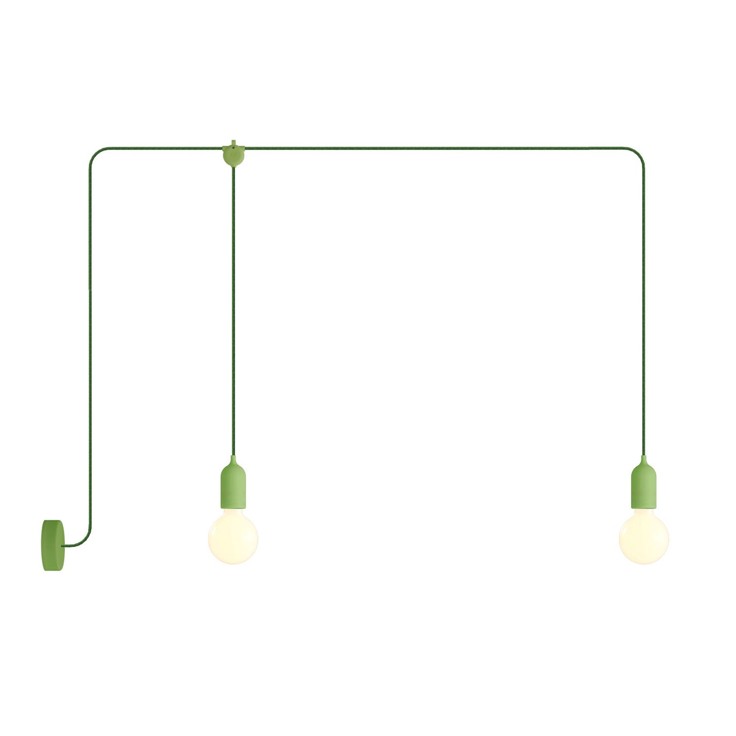 F - Snake Modulair Lampada da esterno IP65 a 2 luci con rosone - Verde prato - Creative Cables