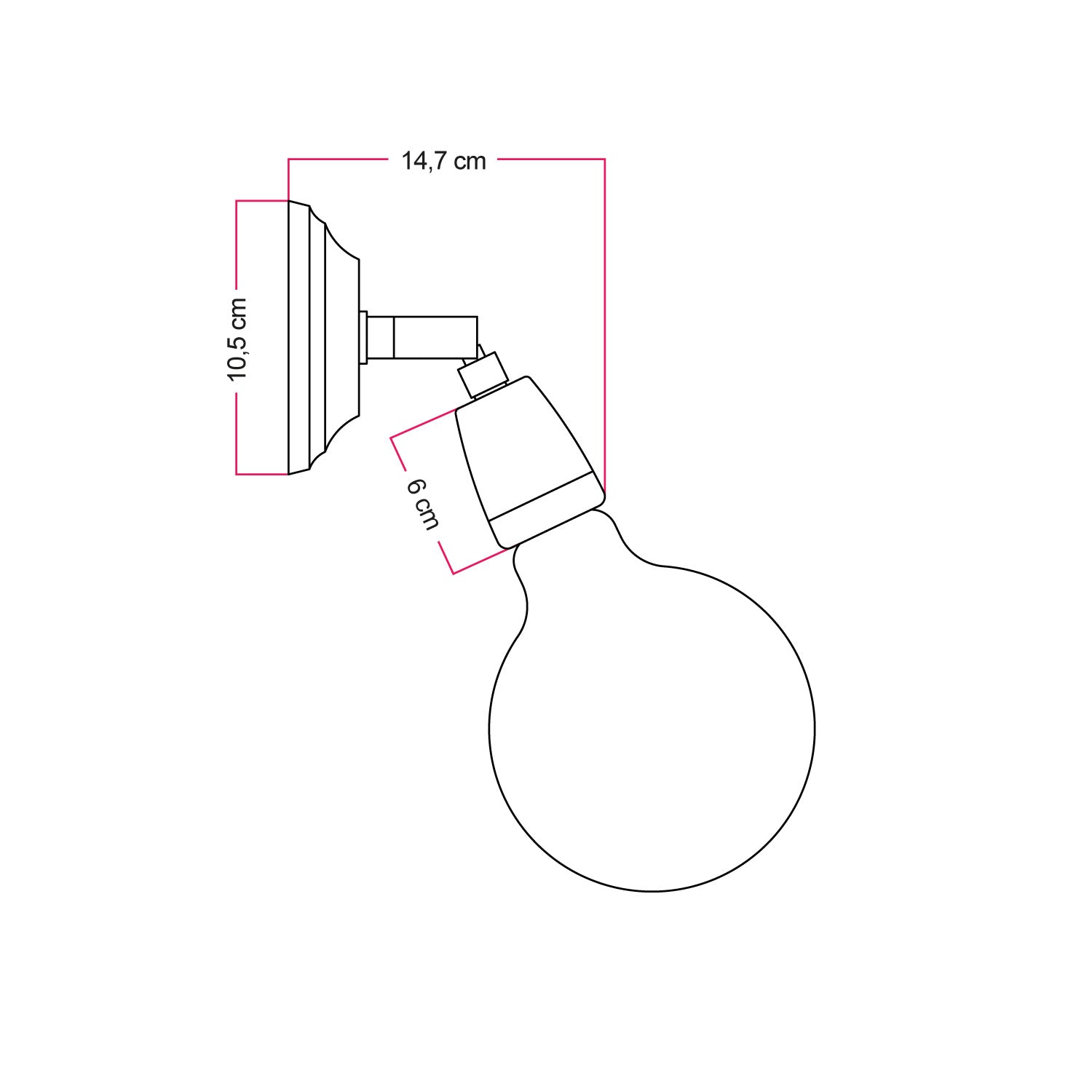 Fermaluce 90° Color, il punto luce orientabile in porcellana da parete o soffitto - Bianco