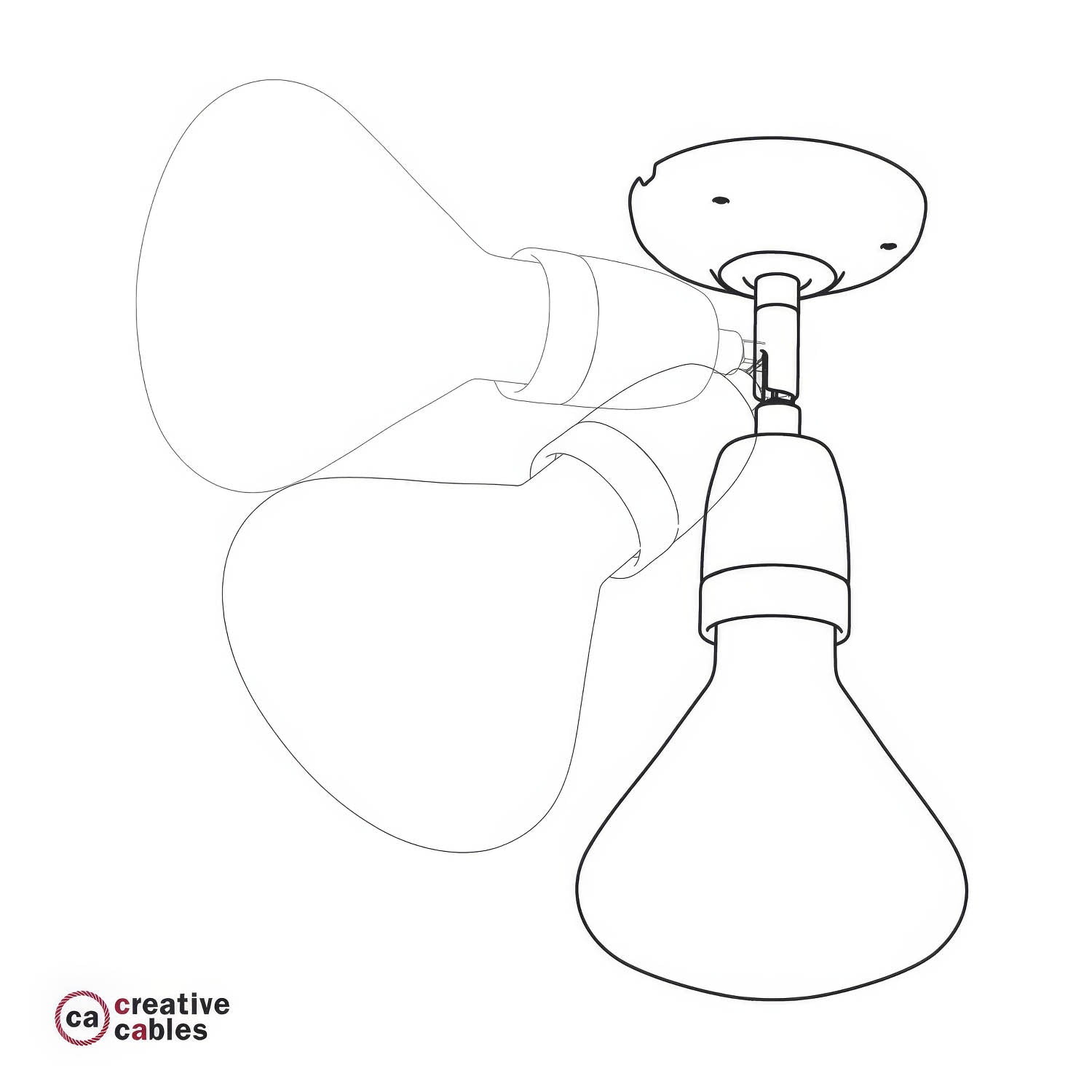 Fermaluce 90° Color, il punto luce orientabile in porcellana da parete o soffitto - Bianco