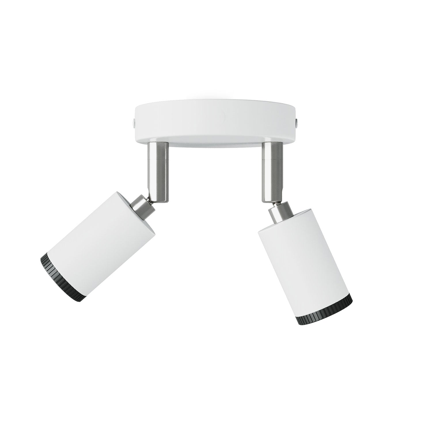 Fermaluce con 2 faretti orientabili Mini Spotlight GU1d0 - Bianco opaco
