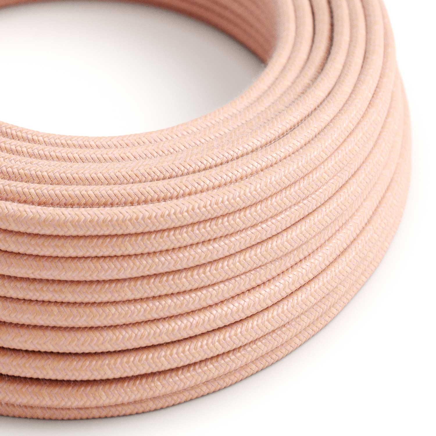 Filo elettrico ricoperto in cotone Rosa Salmone - L'Originale Creative Cables, perfetto per decorazioni luminose uniche - RX13