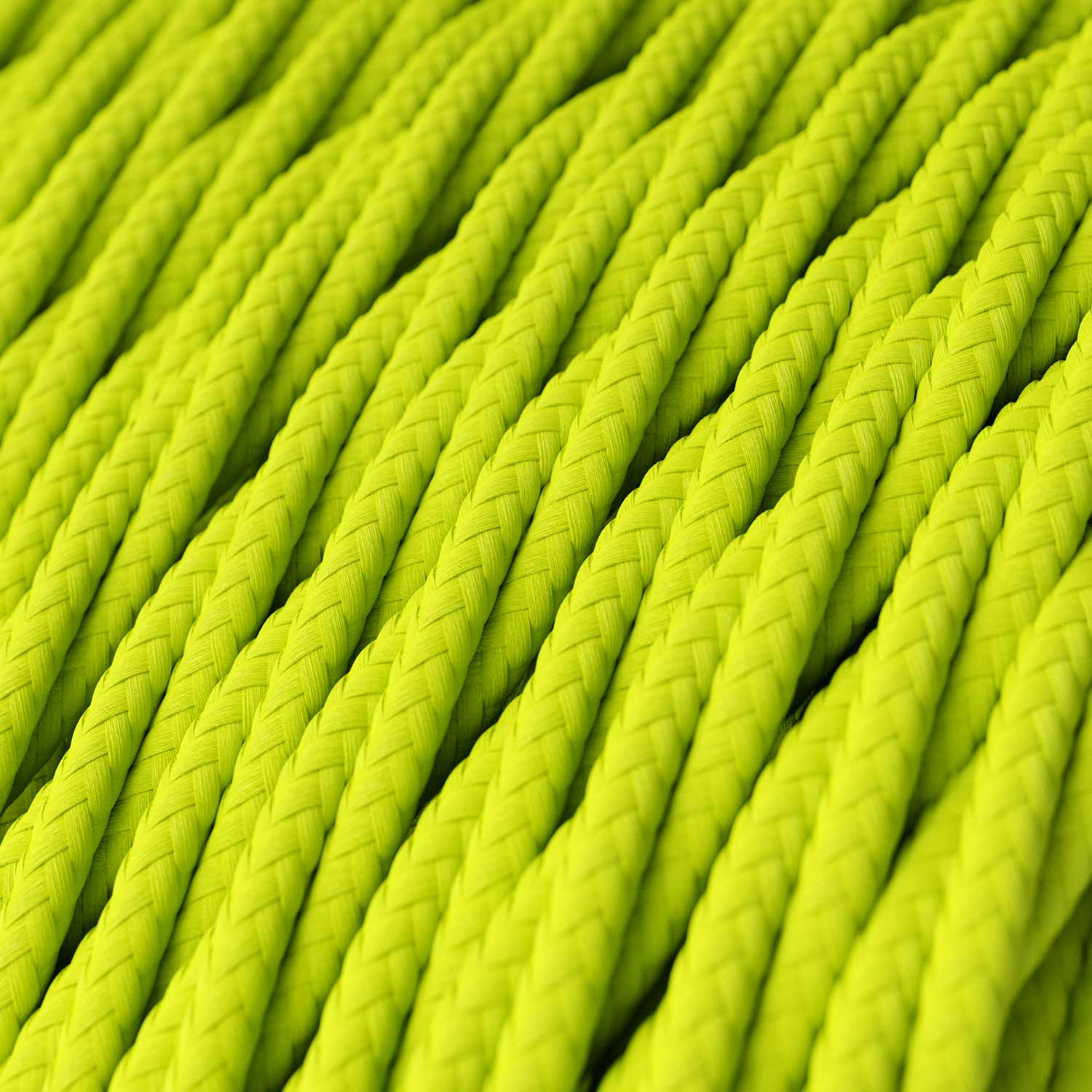 Filo elettrico tessile trecciato color Giallo Fluo - L'Originale Creative Cables, la scelta migliore per lampade moderne - TF10