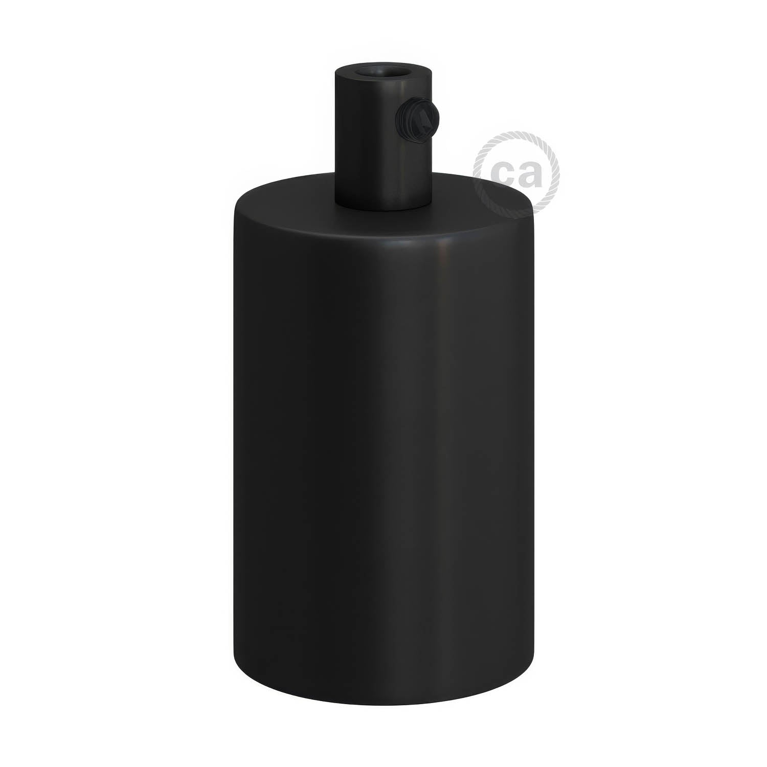 Flat Top Metal UL E26 light bulb socket kit - Black Nero Cilindrico